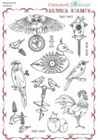 Steampunk Birds Rubber stamp sheet - A4